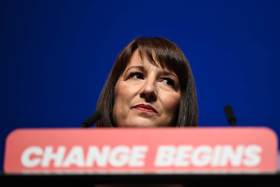 LIVERPOOL, UNITED KINGDOM - SEPTEMBER 23: UK Finance Minister Rachel Reeves makes a speech during the Labour Party Conference that is held at the ACC Liverpool Convention Center in Liverpool, UK on September 23, 2024. (Photo by Rasid Necati Aslim/Anadolu via Getty Images)