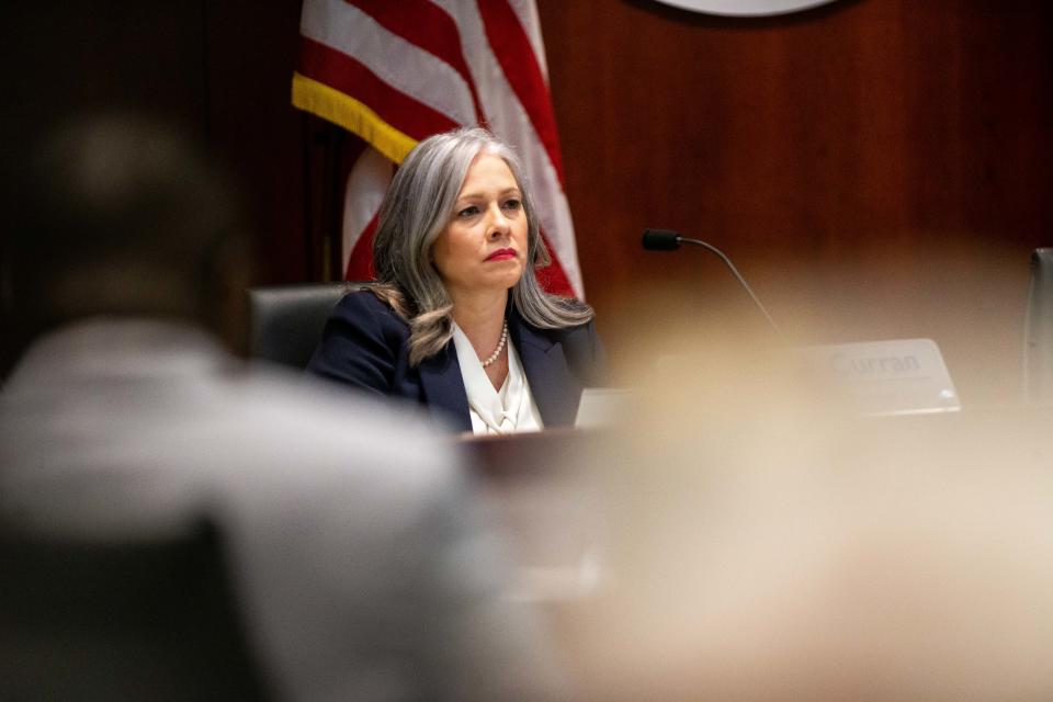 Commissioner Rebekah Curran sits during the board's regular meeting Tuesday, June 27, 2023.