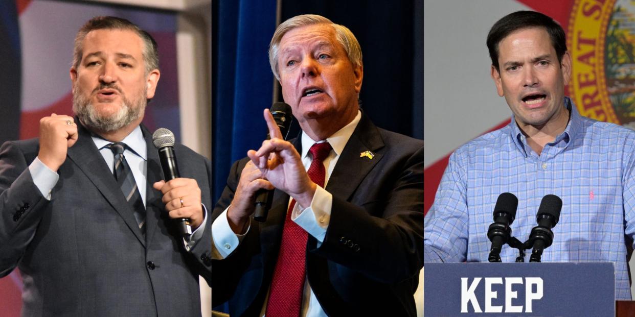 Republican Sens. Ted Cruz, Lindsey Graham, and Marco Rubio.