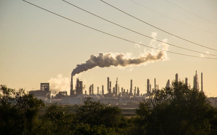 <span class="caption">Climatic tipping point?</span> <span class="attribution"><a class="link " href="https://www.shutterstock.com/image-photo/oil-refineries-polluting-carbon-cancer-causing-766204174" rel="nofollow noopener" target="_blank" data-ylk="slk:Roschetzky Photography/Shutterstock;elm:context_link;itc:0;sec:content-canvas">Roschetzky Photography/Shutterstock</a></span>