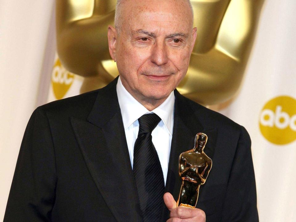 Alan Arkin winning his Oscar for ‘Little Miss Sunshine’ in 2007 (Sipa/Shutterstock)