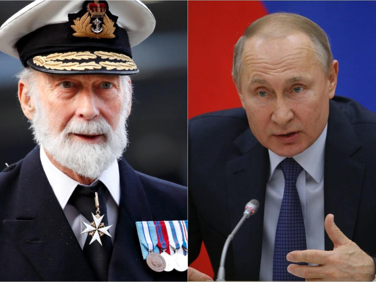 Prince Michael of Kent and Vladimir Putin