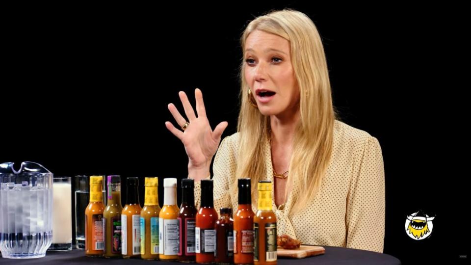 Gwyneth Paltrow was brutally honest on “Hot Ones.” YouTube / First We Feast