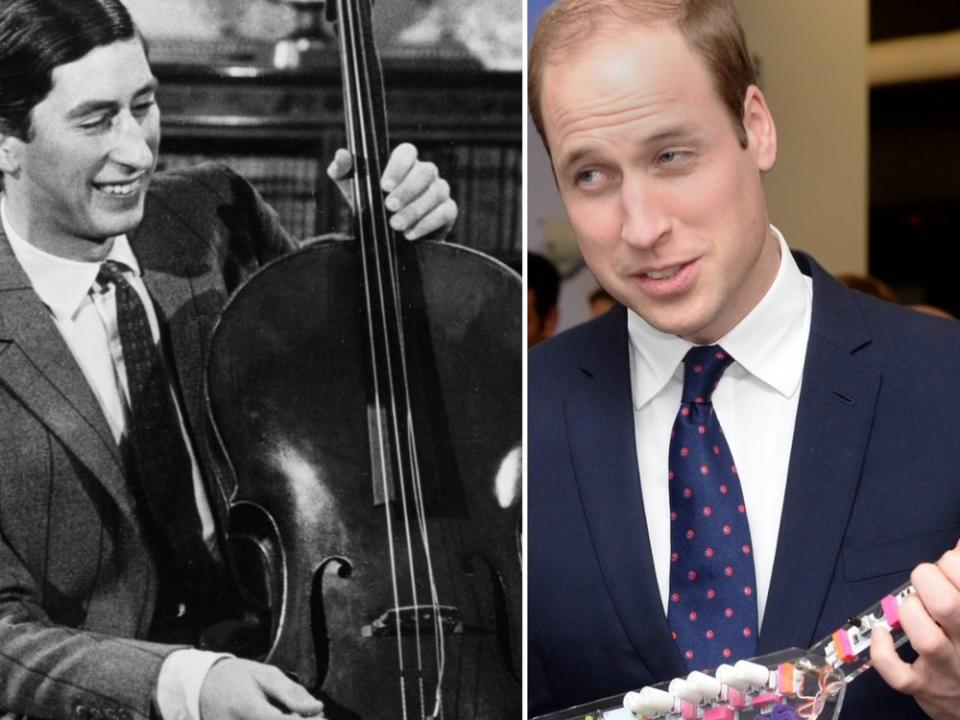 König Charles III. trat früher mit seinem Cello auf, sein Sohn William griff 2014 bei einem Termin gekonnt zu einer Gitarre. (Bild: imago/ZUMA/Keystone / imago images/Parsons Media)