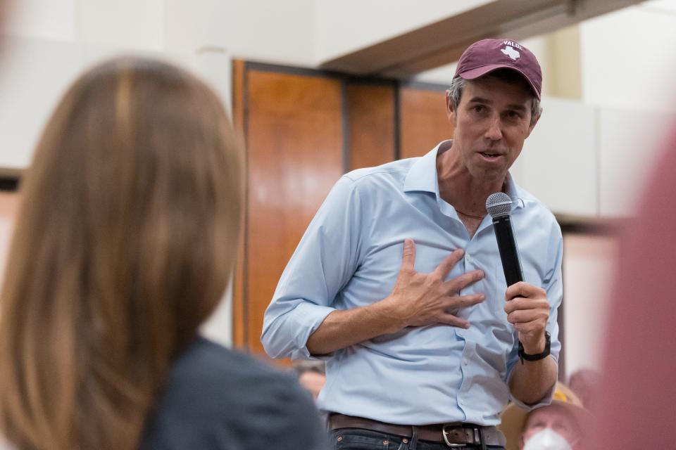 Beto O'Rourke closes his college tour in his hometown at the University of Texas at El Paso on Tuesday, Oct. 11, 2022, at the El Paso Natural Gas Conference Center on the UTEP campus.