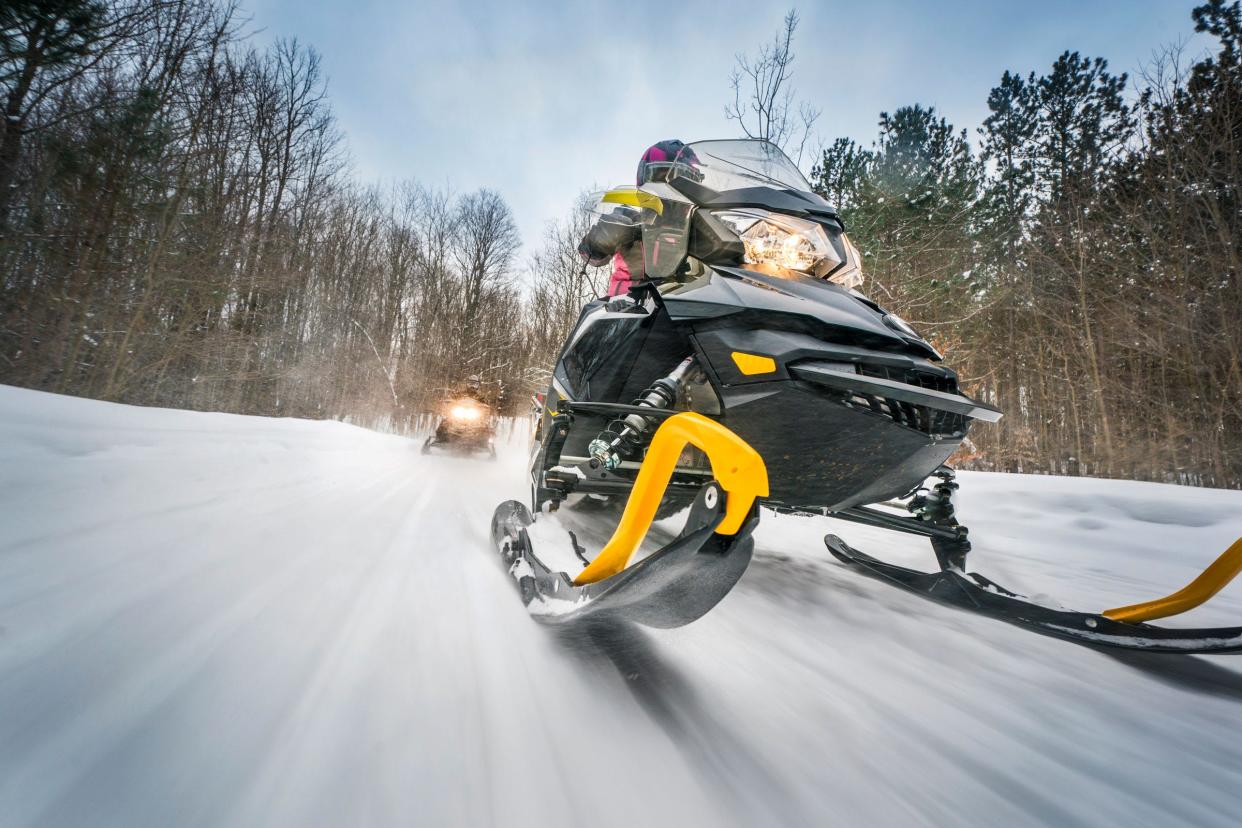 Snowmobiling in Michigan.