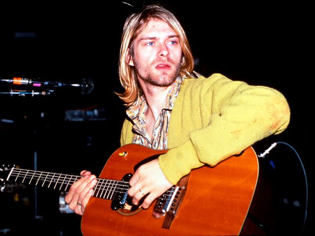 <p>Kevin Mazur/WireImage</p> Kurt Cobain.