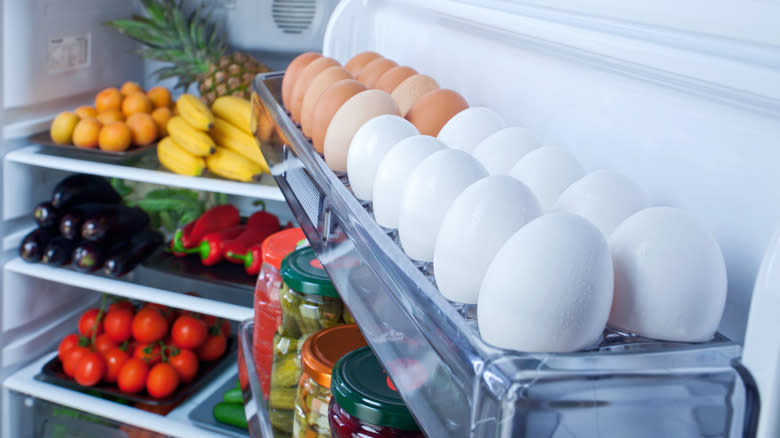 eggs in fridge door