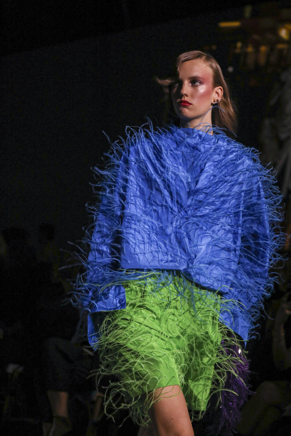 A model wears a creation for the Valentino Spring-Summer 2022 ready-to-wear fashion show presented in Paris, Friday, Oct. 1, 2021. (Photo by Vianney Le Caer/Invision/AP)