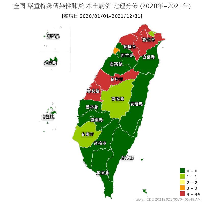 台中彰化疫情亮紅燈。（圖／翻攝自疾管署）