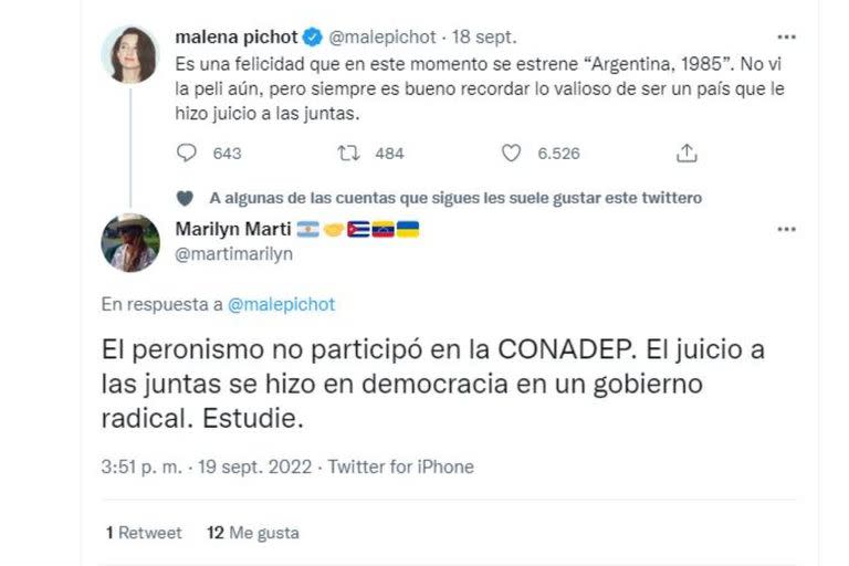 Muchos usuarios coincidieron con el enfoque de Marcelo Mazzarello del Juicio a las Juntas y lo dejaron registrado en sus respuestas al tuit de Malena Pichot