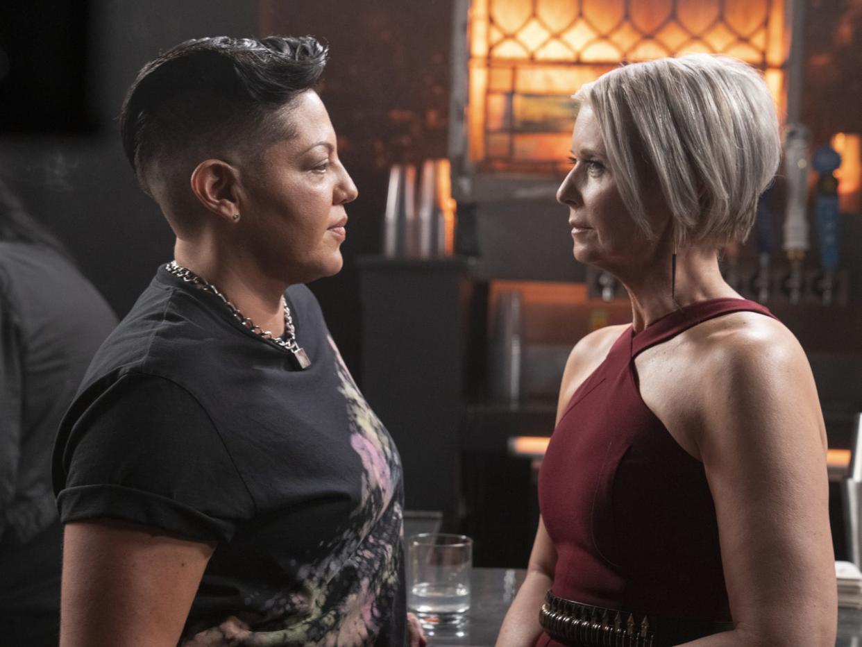 Sara Ramirez and Cynthia Nixon on "And Just Like That"