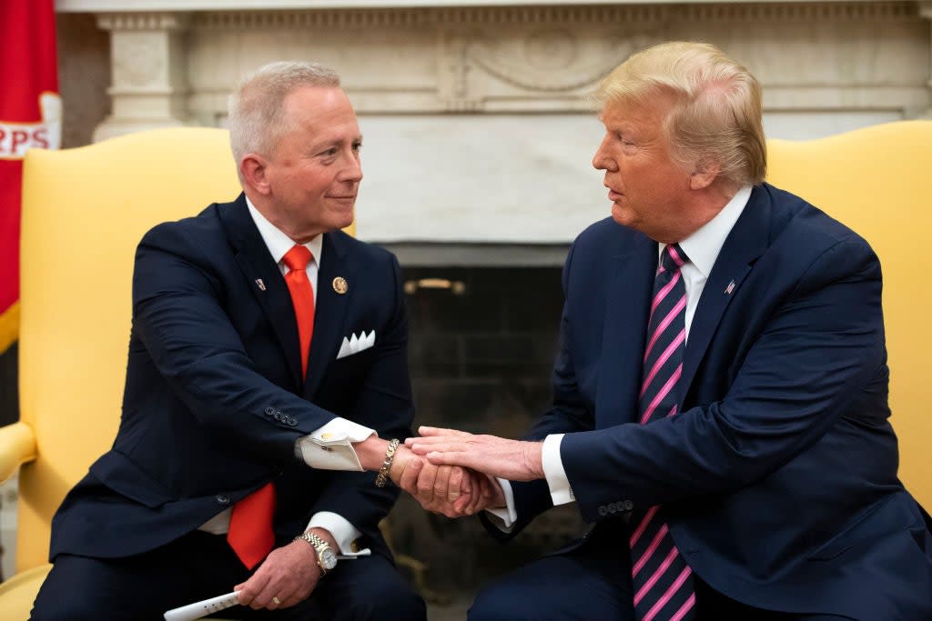 New Jersey Congressman Jeff Van Drew pledged his ‘undying support’ to Donald Trump last December, changing his party from Democrat to Republican. Now, he’s behind in the horse race for his re-election. (Getty Images)