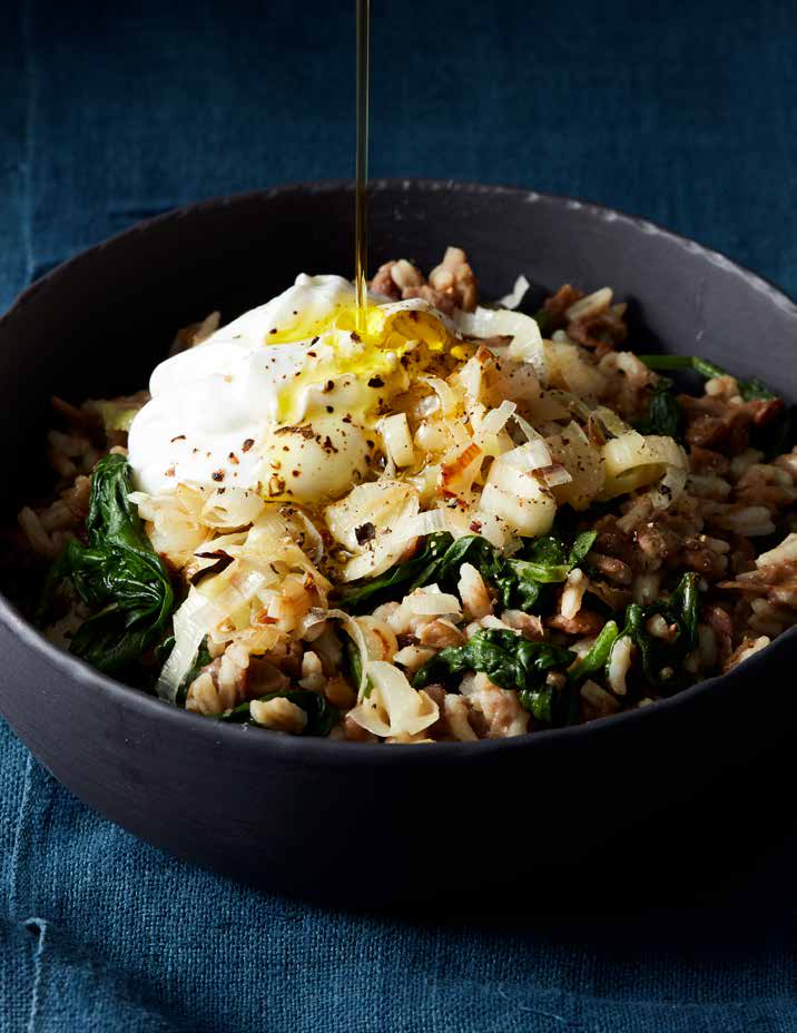 Instant Pot Middle Eastern Lentils With Rice, Leeks, and Spinach