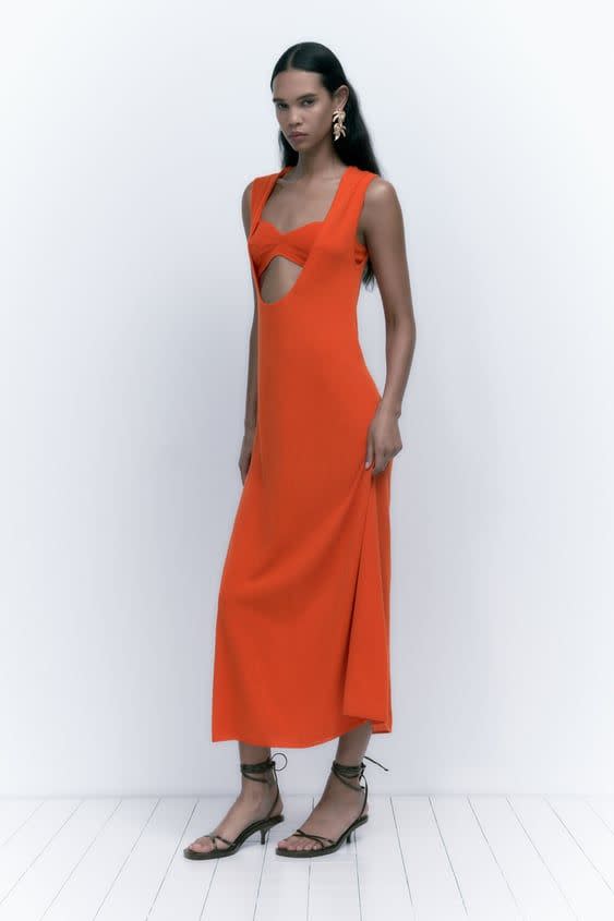 Zara Deep Neckline Knit Dress