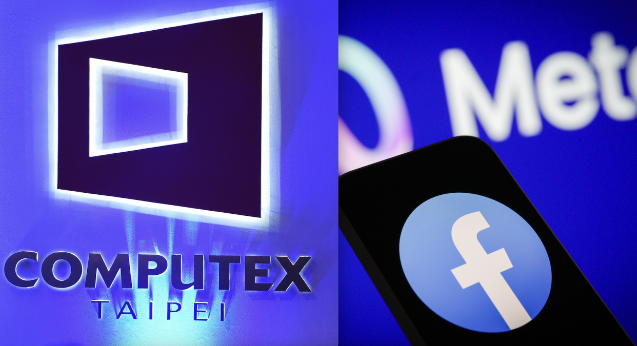 Logo of Computex and tech giant Meta in a composite image.