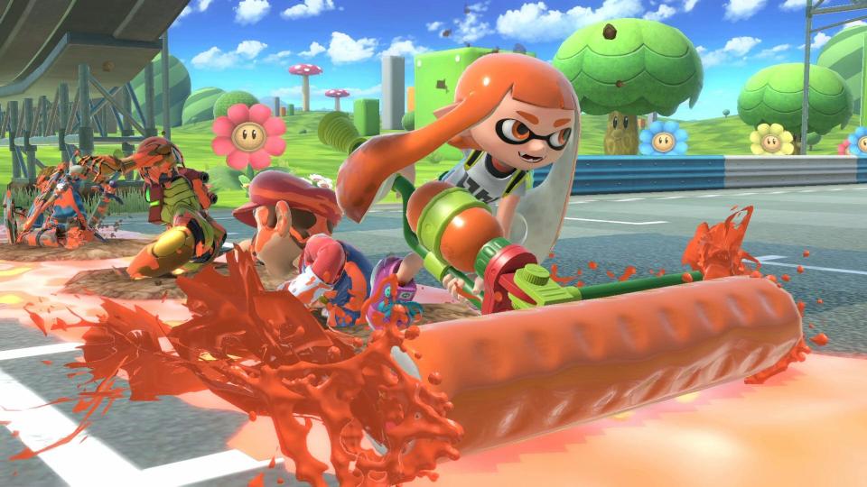 FILE - The "Splatoon" character Inkling attacks other players in "Super Smash Bros. Ultimate." It's one of multiple Nintendo Switch games available to play at the Nancy Carson Library Game Night in North Augusta on Aug. 31.