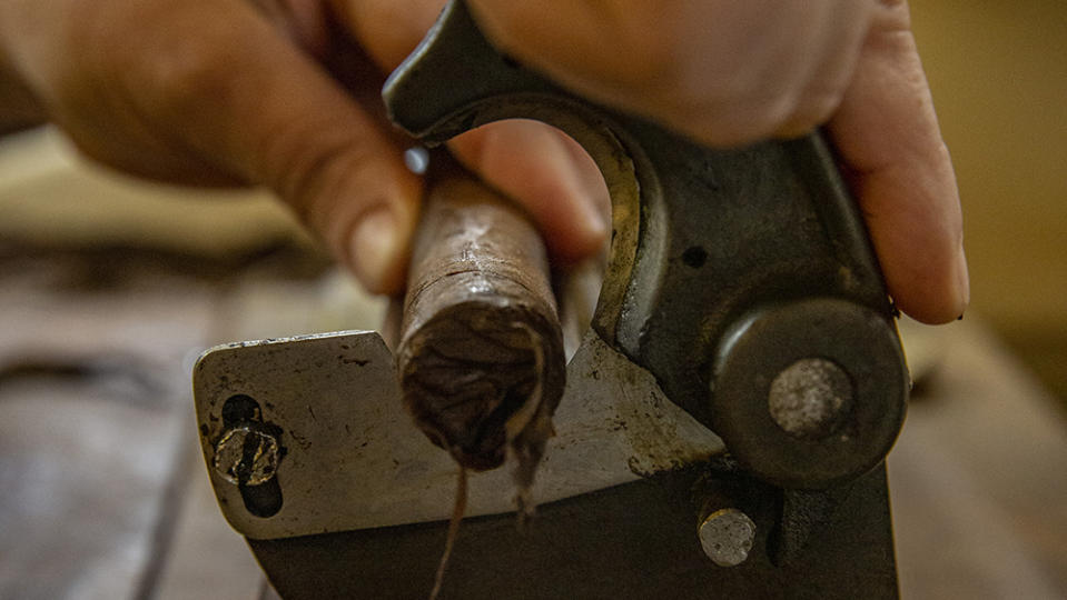 Making the final cut at the Cigar Padron factory Nicaragua