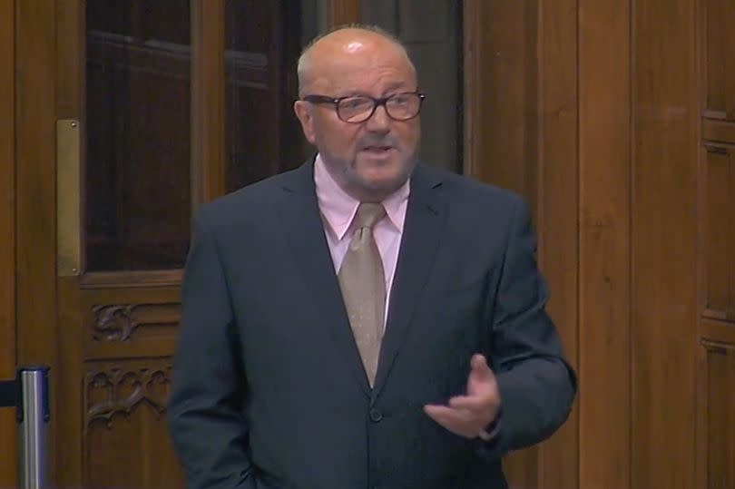 Rochdale MP George Galloway. Westminster Hall debate on Palestinian visa scheme. May 13, 2024