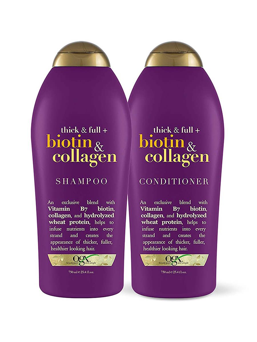 OGX Thick and Full Biotin and Collagen Shampoo and Conditioner