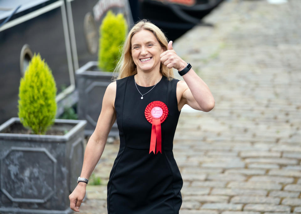 Kim Leadbeater walks along the canal path in Huddersfield after winning the Batley and Spen by-election and now representing the seat previously held by her sister Jo Cox, who was murdered in the constituency in 2016. Picture date: Friday July 2, 2021.