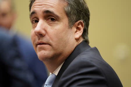 FILE PHOTO: Michael Cohen, the former personal attorney of U.S. President Donald Trump, testifies before the House Committee on Oversight and Reform hearing on Capitol Hill in Washington, U.S., February 27, 2019. REUTERS/Joshua Roberts/File Photo