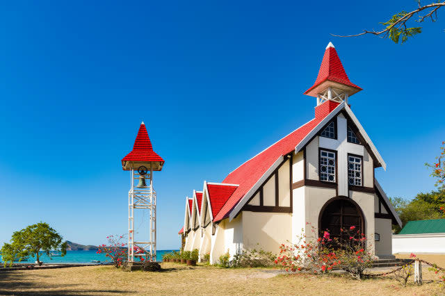 Notre Dame Auxiliatrice church at Cap Malheureux.