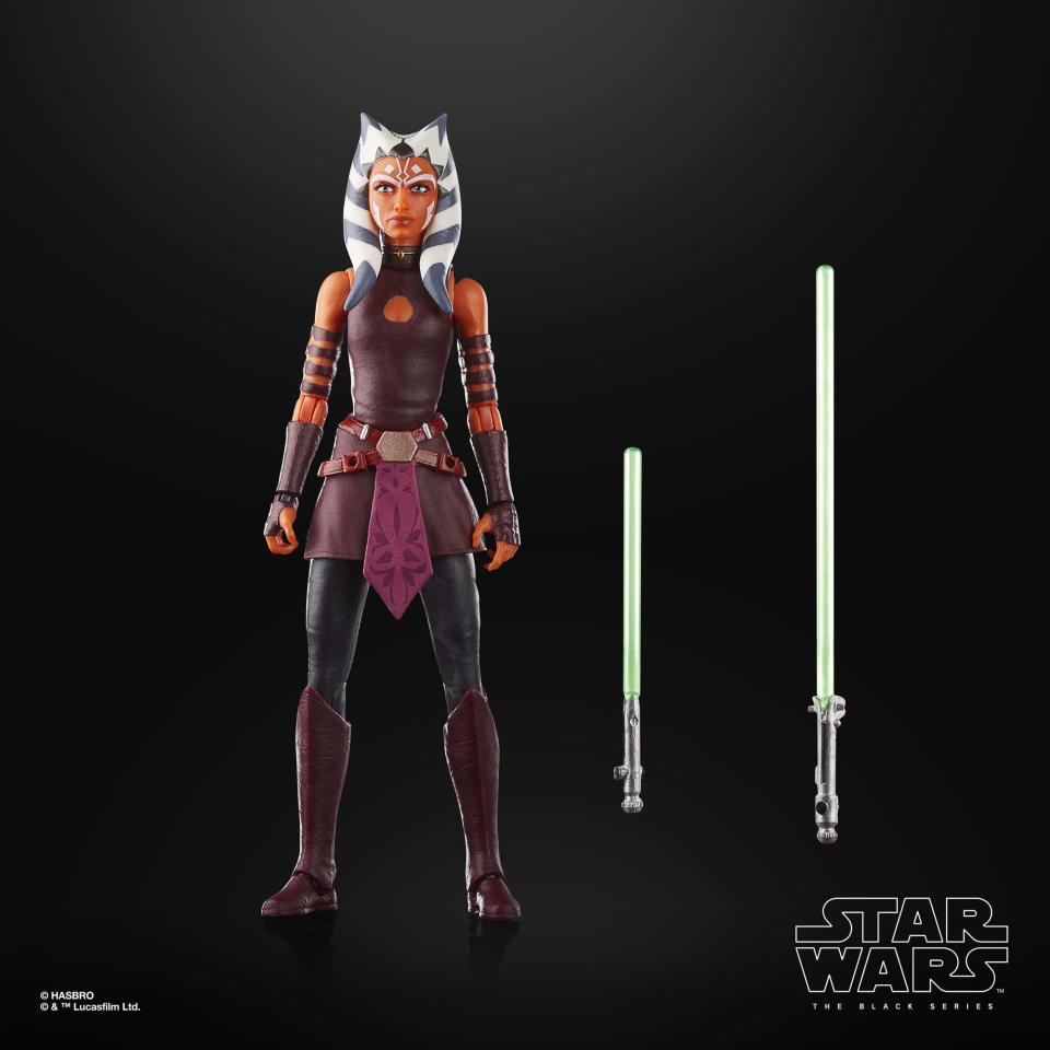 The Black Series Ahsoka Tano action figure posed against a black background