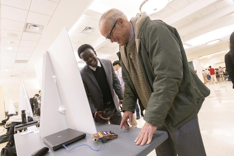 The EDD first-year engineering class of Watson College of Engineering and Applied Science presented this fall's Arduino projects during an exposition