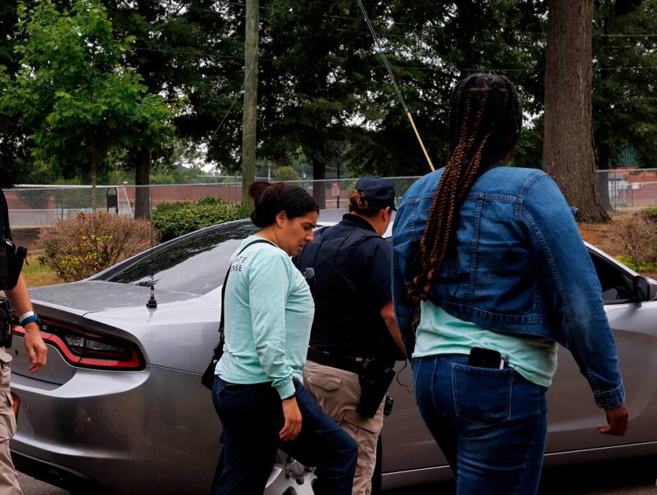 Members of Durham’s HEART team and law enforcement arrive to follow up on a call on Thursday, June 27, 2024, in Durham, N.C.