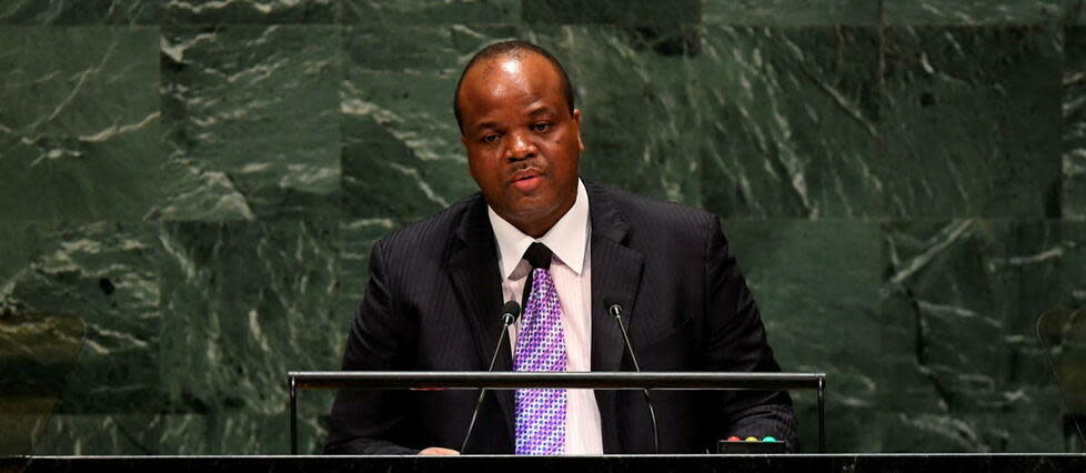 Le roi Mswati III lors de la 74e session de l'Assemblée générale au siège des Nations unies à New York, le 25 septembre 2019.    - Credit:TIMOTHY A. CLARY / AFP