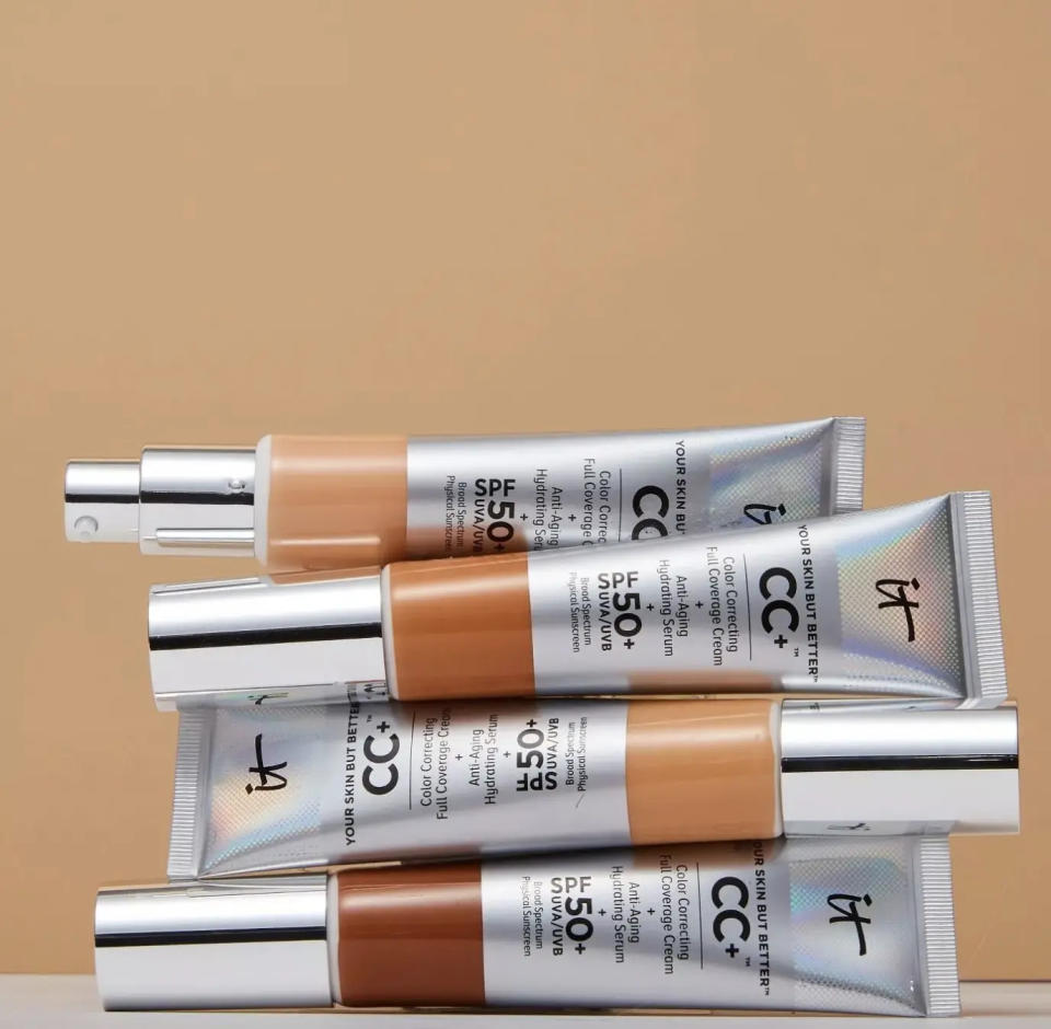 A color-correcting cream laid out.