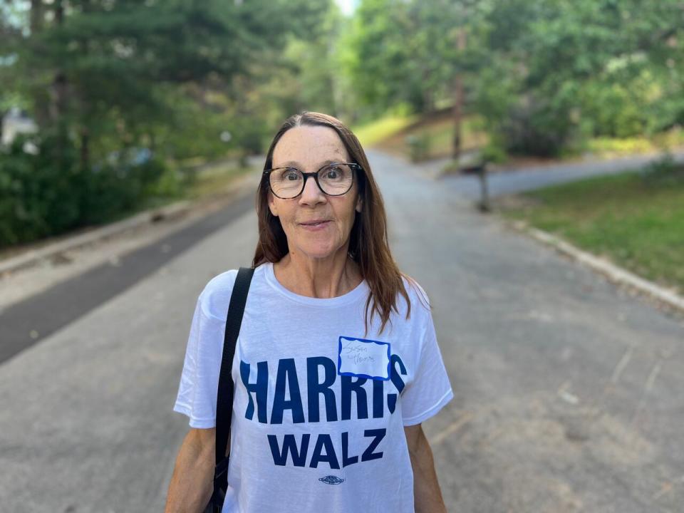 Susan Thomas moved from Texas to North Carolina this summer. She's now volunteering for Democrats in her new state.