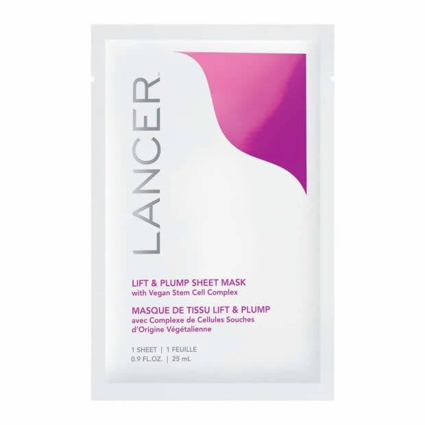 <p>Lancer Lift and Plump Sheet Mask, $28 (from $35), <a href="https://shop-links.co/1729986674771253638" rel="nofollow noopener" target="_blank" data-ylk="slk:available here;elm:context_link;itc:0;sec:content-canvas" class="link ">available here</a>.</p>