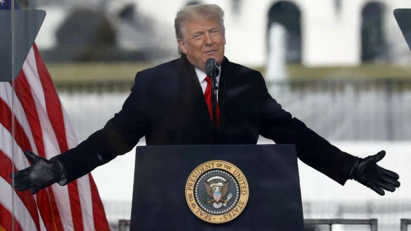 Donald Trump at the "Stop the Steal" rally that preceded the Capitol riot