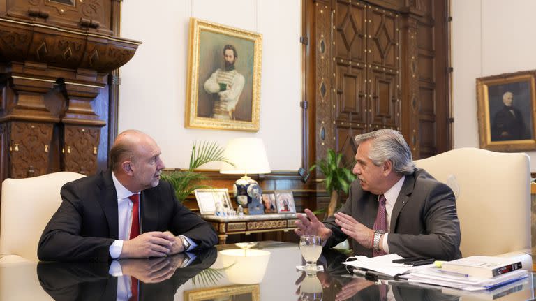 El gobernador Perotti junto al presidente Fern&#xe1;ndez, en la Casa Rosada