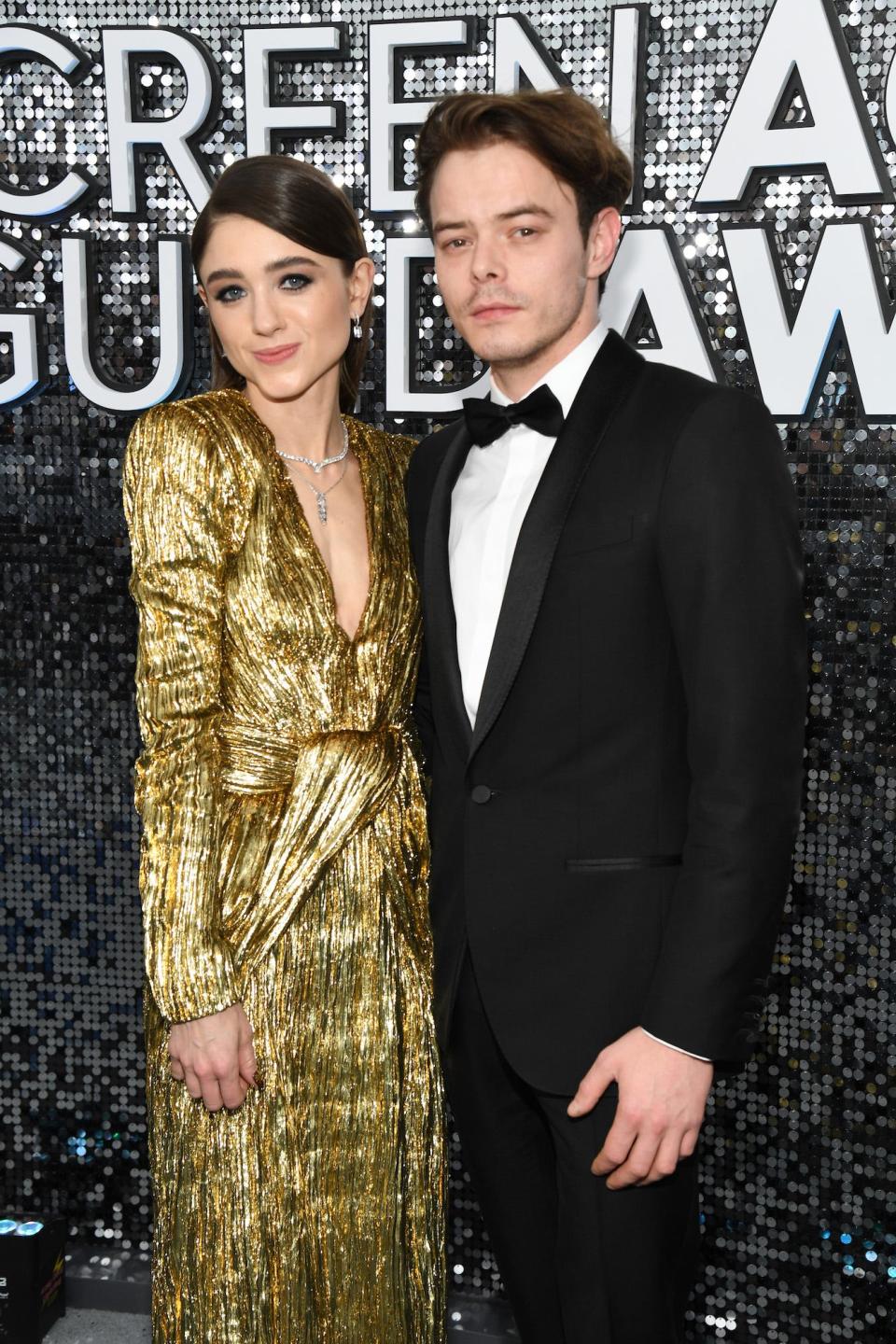 Natalia Dyer and Charlie Heaton attend the 26th Annual Screen Actors Guild Awards