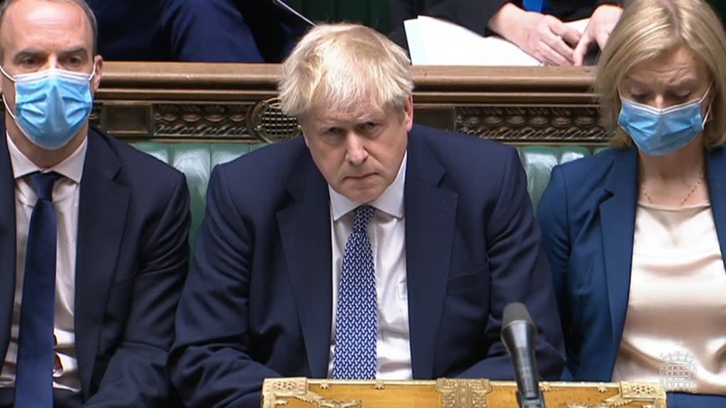 Prime Minister Boris Johnson during Prime Minister’s Questions (House of Commons/PA) (PA Wire)