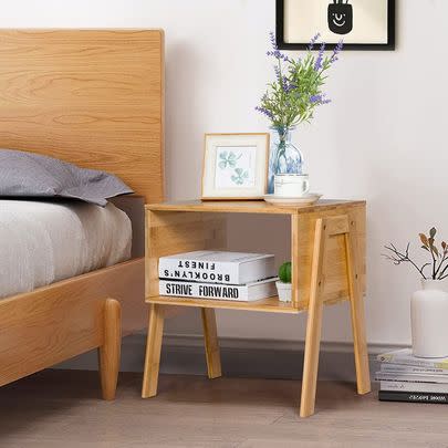 This 33%-off set of two bedside tables are stackable so they can be easily stowed away when you need the space again.