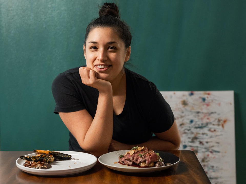 Echo-Hawk has worked as a cook in professional kitchens and says she's faced discrimination and racism in the workplace, often mistaken for being Spanish or Mexican. (Chona Kasinger for TODAY)