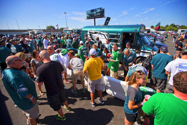 Eagles fans tailgate at Lincoln Financial Field hours before kickoff