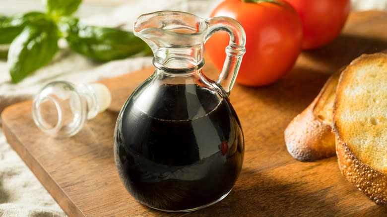 balsamic vinegar in pouring jug