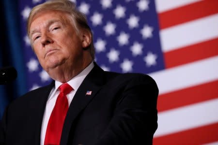 FILE PHOTO: U.S. President Donald Trump pauses while delivering remarks at the Project Safe Neighborhoods National Conference in Kansas City, Missouri, U.S., December 7, 2018. REUTERS/Jonathan Ernst