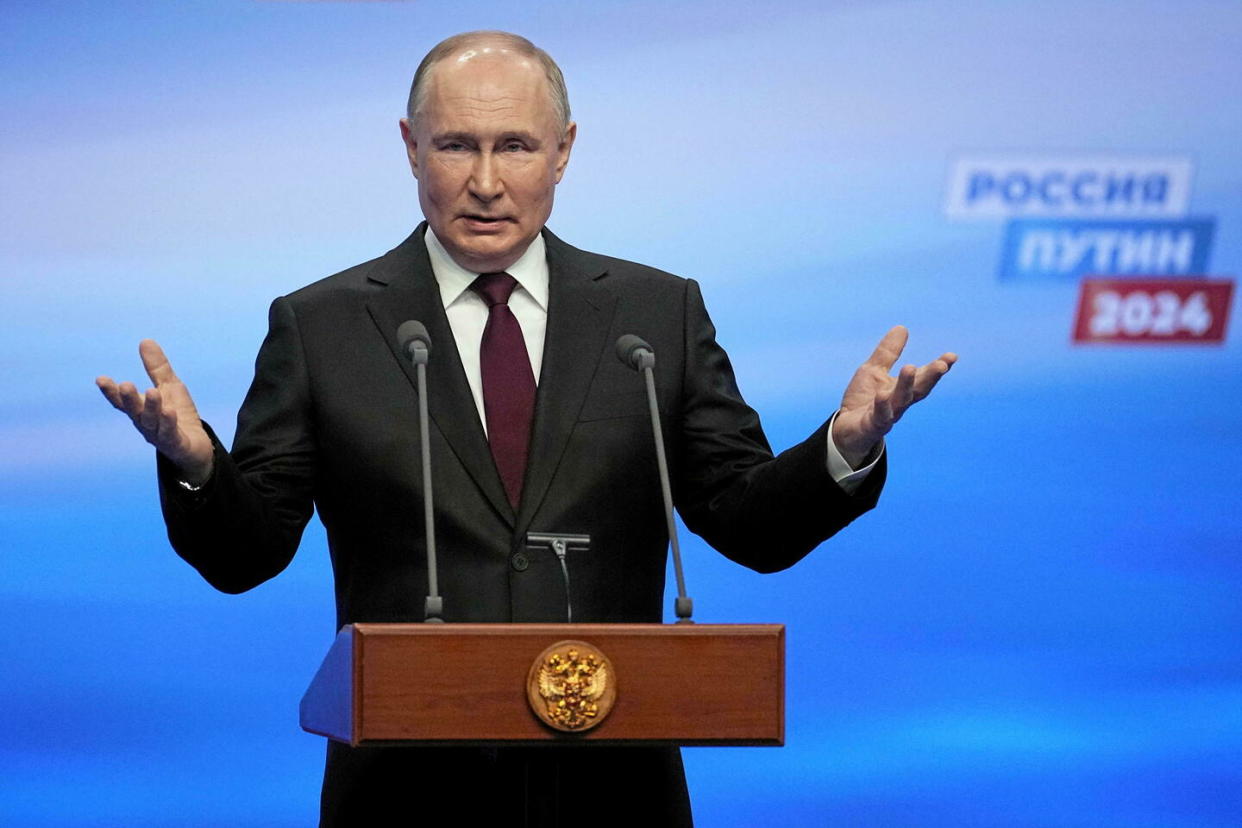 La Russie ne se laissera « ni intimider, ni écraser » par l’Occident, a lancé Vladimir Poutine après sa réélection.  - Credit:A. Zemlianichenko/AP/SIPA