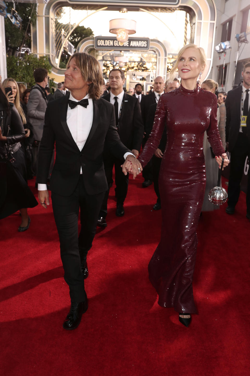 Nicole and Keith, who have two children together, 10-year-old Sunday Rose and eight-year-old Faith Margaret, gazed lovingly at each other in front of photographers at the Beverly Hilton Hotel. Photo: Getty Images