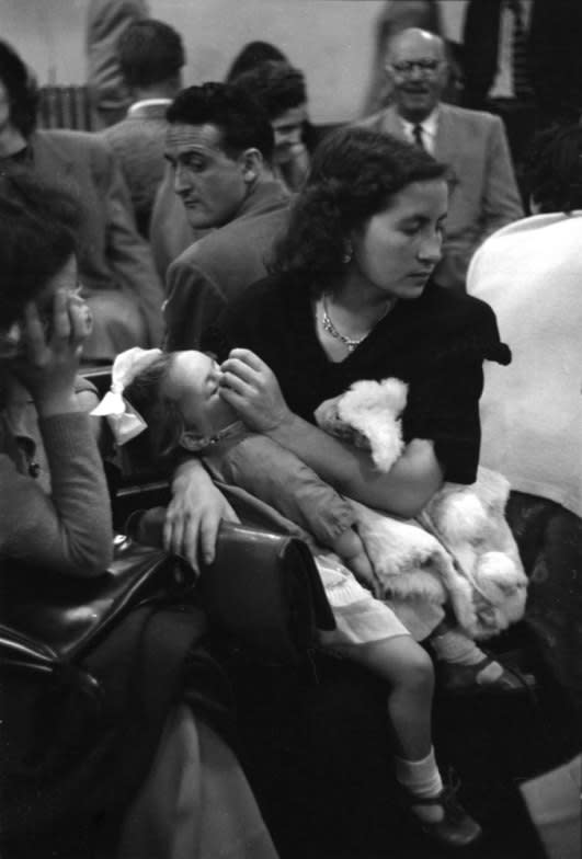 Never published. Immigrants at Ellis Island, 1950. (Alfred Eisenstaedt—Time & Life Pictures/Getty Images) <br> <br> <a href="http://life.time.com/history/ellis-island-rare-photos-from-the-gateway-to-a-new-world-1950/#1" rel="nofollow noopener" target="_blank" data-ylk="slk:Click here to see the full collection at LIFE.com;elm:context_link;itc:0;sec:content-canvas" class="link ">Click here to see the full collection at LIFE.com</a>