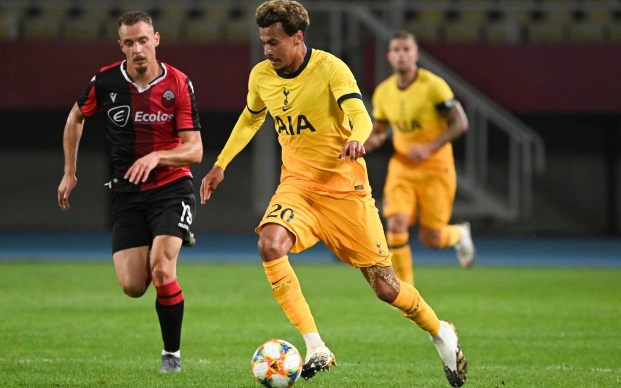 Dele Alli of Tottenham (R) in action against Bruno Dita of Shkendija  - Shutterstock