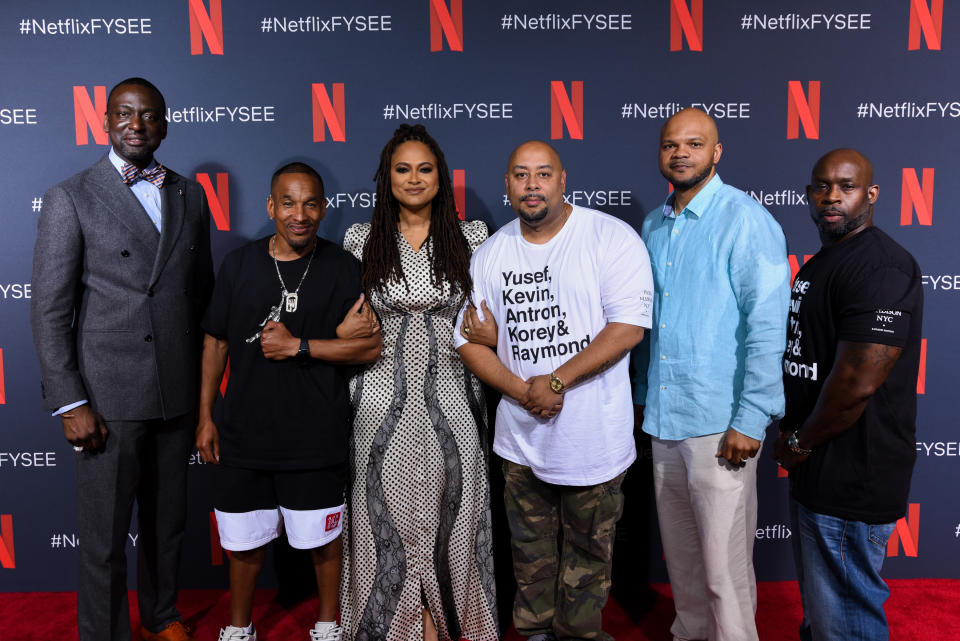 LOS ANGELES, CALIFORNIA - JUNE 09: Yusef Salaam, Korey Wise, Ava DuVernay, Raymond Santana, Kevin Richardson and Antron McCay attend Netflix'x FYSEE event for "When They See Us" at Netflix FYSEE At Raleigh Studios on June 09, 2019 in Los Angeles, California. (Photo by Presley Ann/Getty Images)