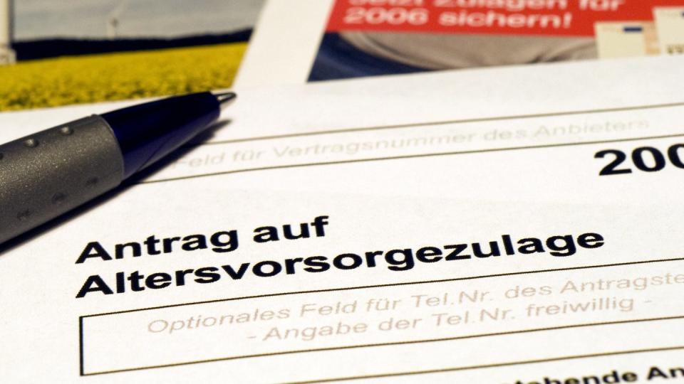 Antrag auf Altervorsorgezulage. Foto: Jens Schierenbeck