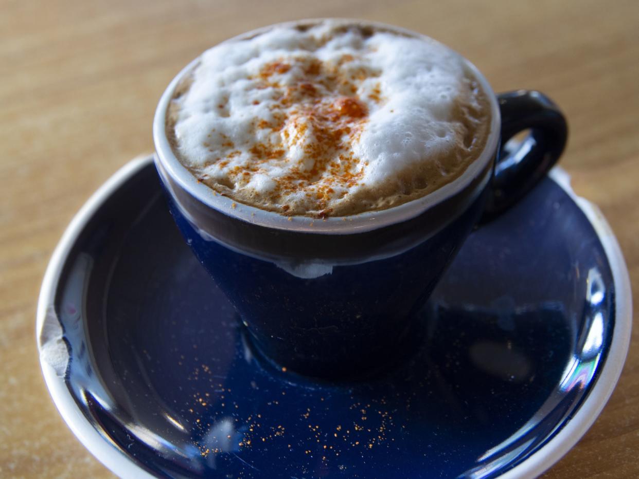 Cup with a spiced espresso called a Brazilian Cortado